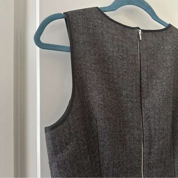 J Crew Suiting Gray Herringbone Sleeveless Sheath Dress Women’s Size 6 Career - Picture 9 of 17